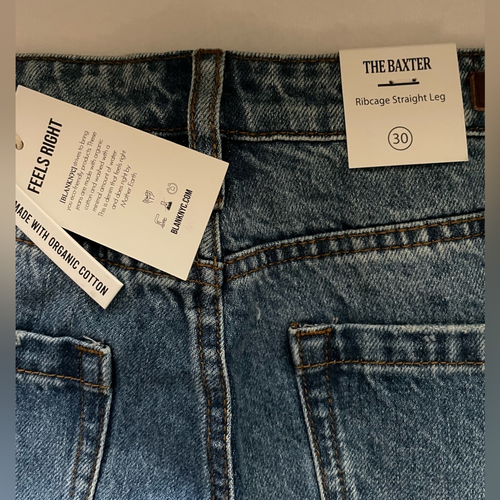 NWT Blank NYC Blue Jeans The Baxter Size 30 Ribcage Straight Leg - Picture 4 of 8